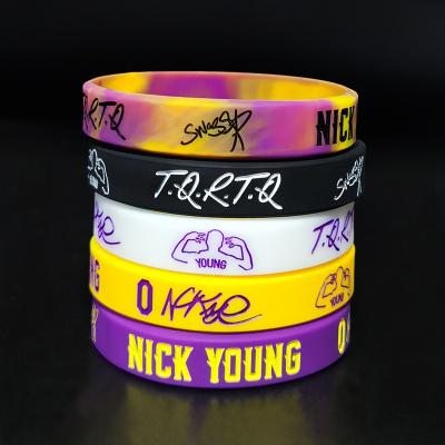 China No. Star Nick Yang Bracelet 0 Silicone Lakers He Made It Strong Silicone Basketball Sports Wristband Fans Luminous Ornament for sale