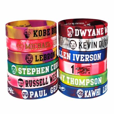 China Sports Fans Inspired Star Avatar Silicone Bracelet Lava Student Personality Basketball Fans Color Gift Wristband Men for sale