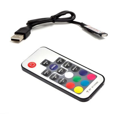 China Wireless USB LED Strip DC5V USB RGB LED Strip 17keys RF Remote Controller for sale