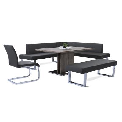 China Modern Nordic simple household dining table black rectangular dining table and chair combination dining room furniture for sale