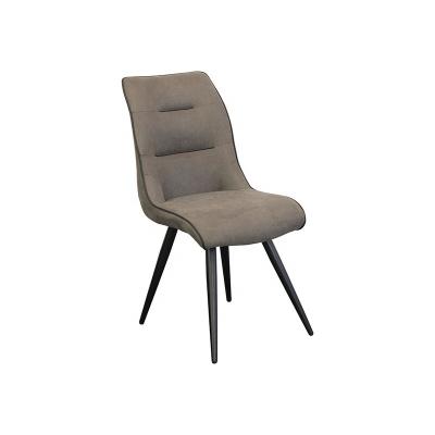 China Dark Gray Fabric Upholstered Seat Dining Chairs Wholesale Nordic Luxury Home Furniture Stable Modern Design With Metal Legs for sale