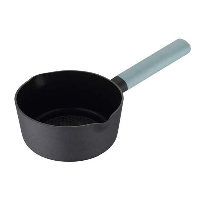 China Durable Black Forged Aluminum Induction Base Non Stick Milk Pot Pan for sale