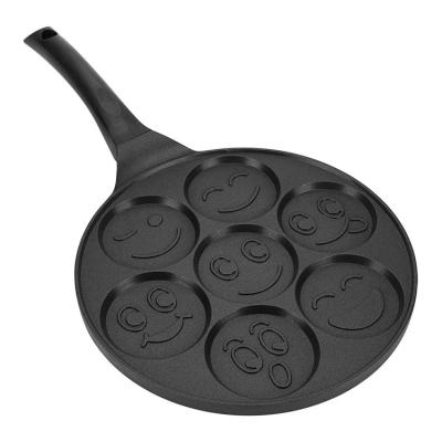 China 10.5 Inch Smile Face Sustainable Non Stick Grill Blini Griddle Pan Fry Pan for sale