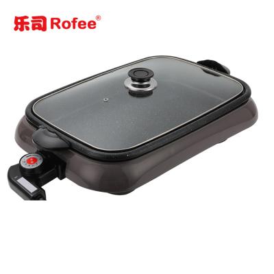 China Nonstick Coating Personal Nonstick Saute Pan Electric Skillet Griddle With Tempered Glass Vented Lid for sale