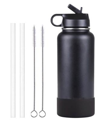 China PORTABLE Wide Mouth Vacuum Insulated Stainless Steel Water Bottle With Straw Lid for sale