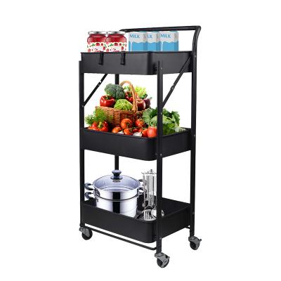 China Minimalist 3 or 4 Tier Storage Cart Kitchen Cart Storage Cart Metal Cart Rolling Cart with Moving Wheels for sale