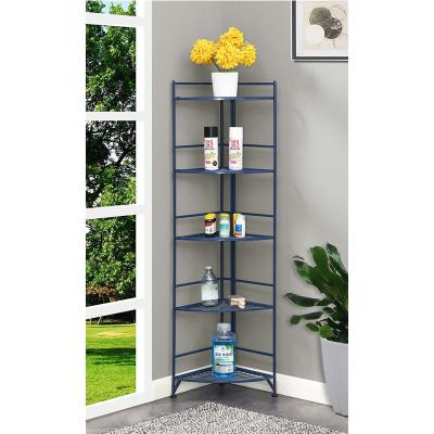 China 5 Layer Metal Wire Unit Kitchen Storage Shelving Workable Corner Shelving Multilayer Rack for sale