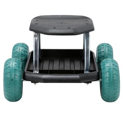 China Garden Scooter Outdoor Trolley Seat Garden Trolley Rolling Stools Cart Work Bench Rolling Gardening Wheels for sale