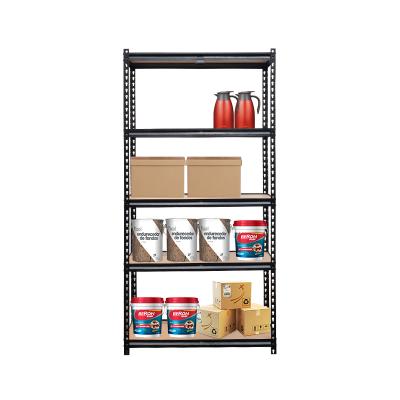 China Corrosion Protection 5 Tier Rivet Metal Shelving Storage Rack Garage Metal Display Shelving Rack for sale