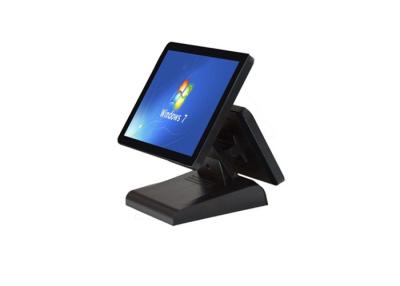 China 15+12 Dual POS System 2 Screen Retail POS Terminal 5 wire touch Computer Display Black POS for sale