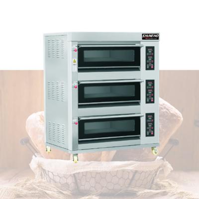 China Electric Bakery Commercial 3 Deck 9 Tray Gas Oven Temperature Controller Oven Bread Oven for sale