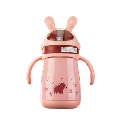 China Stocked Stainless Steel Drinking Handle Kids Stylish Silicon Steel Water Bottle for sale