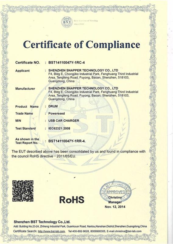 RoHS - Shenzhen Snapper Technology Co., Ltd.