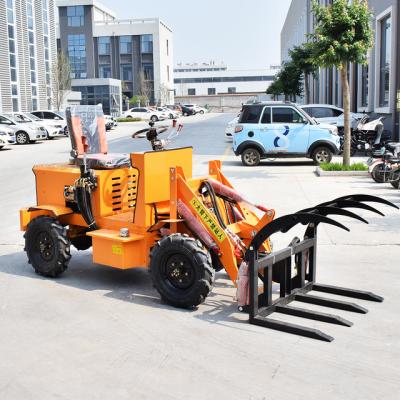 China Loading and unloading professional manufacturer 500kg 650kg 800kg sand 1 ton mini loader 4wd wheel diesel cheap loader for sale