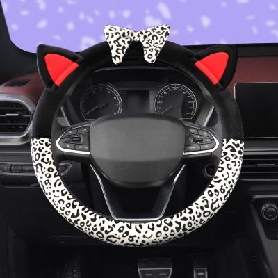 China New Cute Cartoon Cartoon Steering Wheel Cover For Girls Women Plush Car Accessories Steering Wheel Cover Creativity Universal for sale