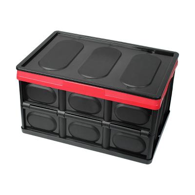 China Car Luxury Rectangular Tail Trunk Foldable Carrying Plastic Sundries Matching Clothes Container Toy Storage Folding Box for sale