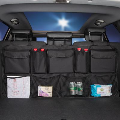 China Multi Car Backseat Luxury Back Bag Storage Hanging Nets Pocket Interior Trunk Auto Stowing Tidying Organizer for sale