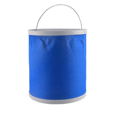 China Applications 9L Collapsible Cleaning Bucket, Portable Folding Pail Fishing Cleaning Bucket Car Wash Bucket No Leak Cloth for sale