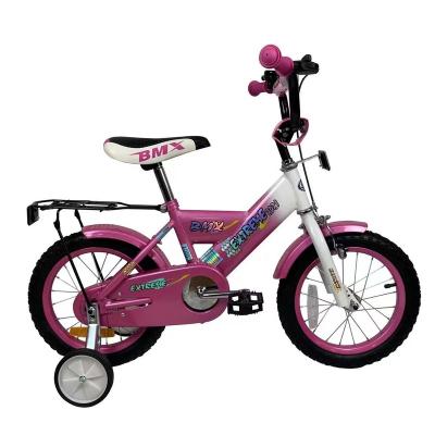 China Hot Sale 2022 New Design Kids Bike Luxury BMX Steel Frame With Rear Carrier 12 Foot Brake 14inch Ride On Toy For Boy Children Bike for sale