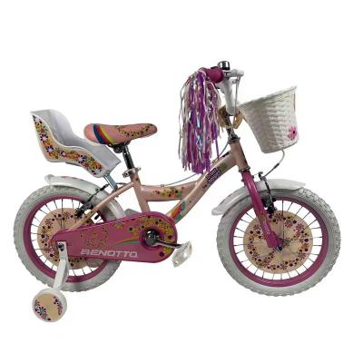 China Children Cycle New Design Children Cycle 16inch Girl Style Flower Child Bike Ride On Toy Doll Carrier for sale