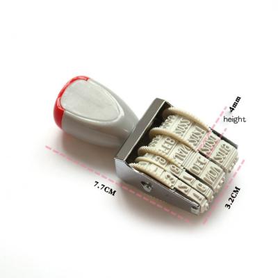 China Roller Runner Office 400 Seal Stamp Word Size 4mm English-Spanish Adjustable Date Stamp for sale