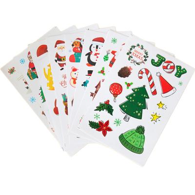 China Custom Christmas decorative sticker sticker holiday decorate gift paper decoration Christmas sticker in hand and window for sale