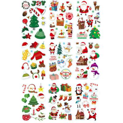 China Decorative Sticker Mini Kids Cute Stickers for Christmas Decor Decorations with Snowman, Reindeer, Tree, Bell, Santa Claus, Lovely Christmas Kids St for sale