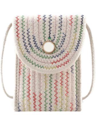 China Softback 2020 Small Popular Handmade Straw Crossbody Bag For Ladies Beach Bag Mobile Phone Shoulder Bag for sale