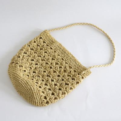 China Luxury Handmade Shopping Straw Bucket Bag Casual Crochet Straw Raffia Softback Summer Beach Handbag for sale