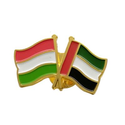 China UAE No Minimum Cross Custom Wholesale UAE Nation Day Gifts Metal Flag Pin for sale