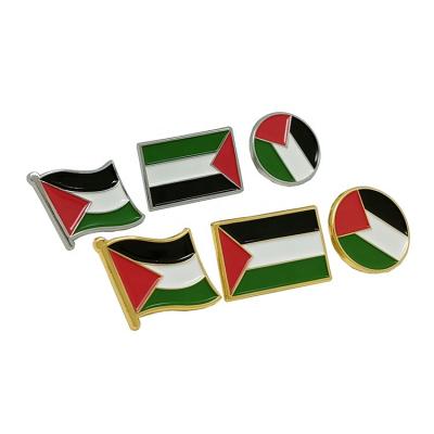 China Custom Gold Ribbon Free Europe Store Palestine Flag Pin Badge for sale