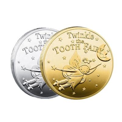 China High Quality Custom Europe Metal Tooth Fairy Coin Children Grow Tooth Change Gift Souvenir Commemorative Coin for sale