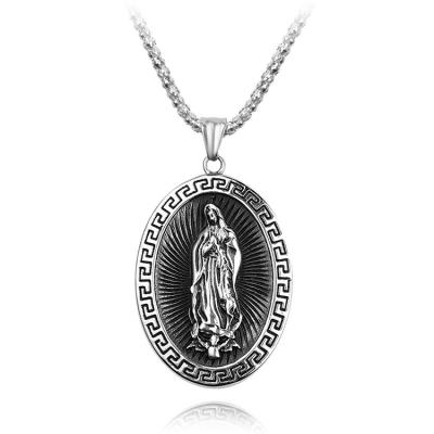 China Religious S925 Custom Made CLASSIC Sterling Silver Catholic Cross Virgin Mary Medal for sale