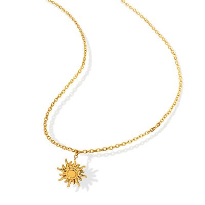 China 2022 Trendy Sun Sun Pendant Necklace Personality Fashion Style Hip Hop Jewelry Trendy Necklace for sale