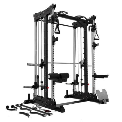 China SCR Fitness Gym Equipment Metal Power Rack with Smith Machine Function 3 in 1 Combo for sale