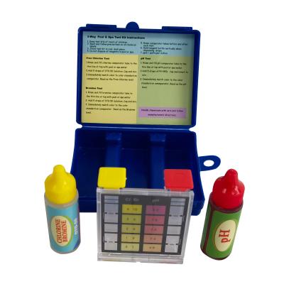 China Factory Manufacture 3 in 1 Swimming Test Kit Test Kit Chlorine Free Bromine & PH WTK02 for sale