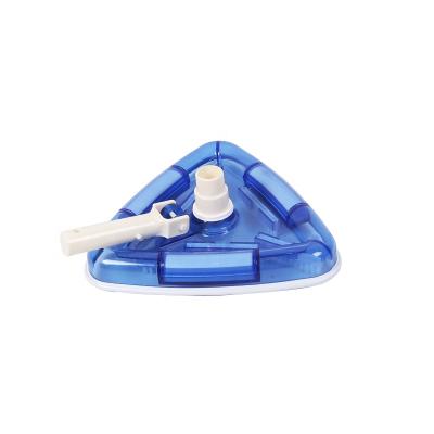 China PVC+ABS Swimming Pool Accessories Triangular Transparent Cast Iron Weighted Vacuum Head With Swivel Cuff Brush for sale