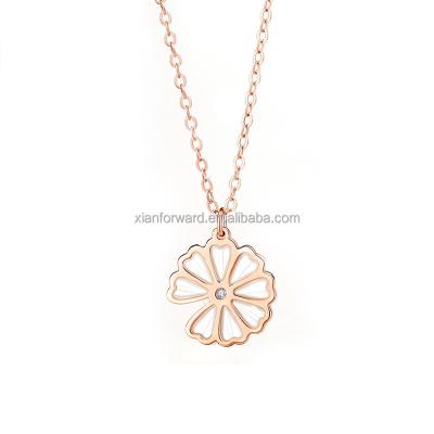 China CLASSIC silver net red flower necklace female korean fashion ins Sterling daisy necklace for sale