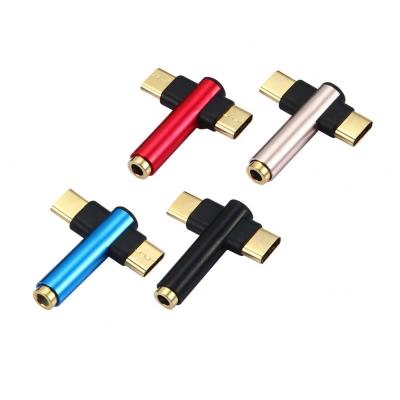 China 2021 Best Selling Type-C Connecting and Converting Earphone Adapter for Huawei Millet 2 in 1 Song Call Charging Adapter for sale