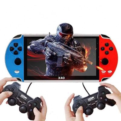 China 2021 New ABS Plastic Portable X40 Retro Style 16G 7 Inch Rechargeable Handheld Game Console Camera MP5 LCD TV Game Console for sale