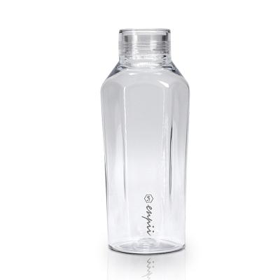 China Sustainable Creative Clear Drinking Bottles BPA Free Plastic Hexagonal Bottled Water Bottle For Outdoor Sports School for sale