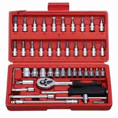 China Auto Car Repair 46pcs Machine Repair Tools Combination Set Impact Wrench 1/4 Drive Bit Ratchet Wrench Set for sale