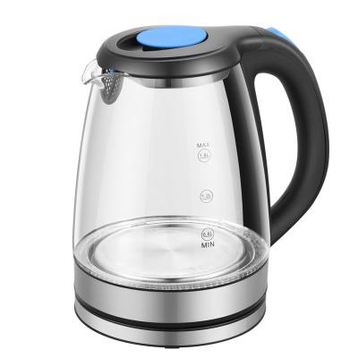 China 360 Degree Base 1.8L Degree Function Water Boiler Multi Rotation Electric Glass Kettle Wireless Electric Kettle for sale