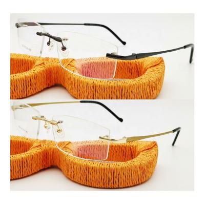 China Prescription Glasses Frames Wholesale 262 Rimless Designer Rectangle Nickel Rimless Classic Fashionable Copper With Screw Installation Prescription Frames for sale