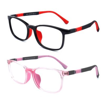 China Bendable And Durable Drop Ship TR90 Combined Silicone Bendable Dual Colors Durable Square Optical Glasses Frame For Teenagers 8913 for sale