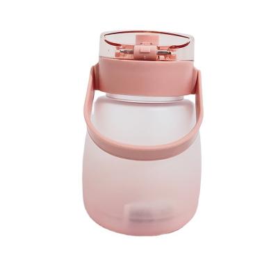 China Stocked Wholesale Frosted Plastic Sports Gallon Motivational Water Bottle With Manufacturer And Time Straw Lid for sale