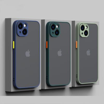 China IPhone 14 shockproof TPU Armor Matte Case For 13 12 11 pro XR max XS X 8 plus Mini Luxury Silicone Bumper Clear hard PC cover for sale