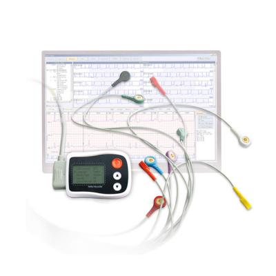 China White Ambulatory Ecg Recorder With LCD Support 12 Channel / 3 Channel ISO FDA for sale