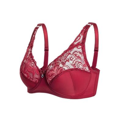 China Sexy QUICK DRY Plus Size Bra Women's Lace Mesh Unlined Underwire Bra for sale