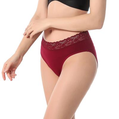 China Super Absorbent Hiphugger Antibacterial Heavy Days Poses Anti Leak Proof Women Underwear Cotton Menstrual Period Panties Black Lace Plain for sale